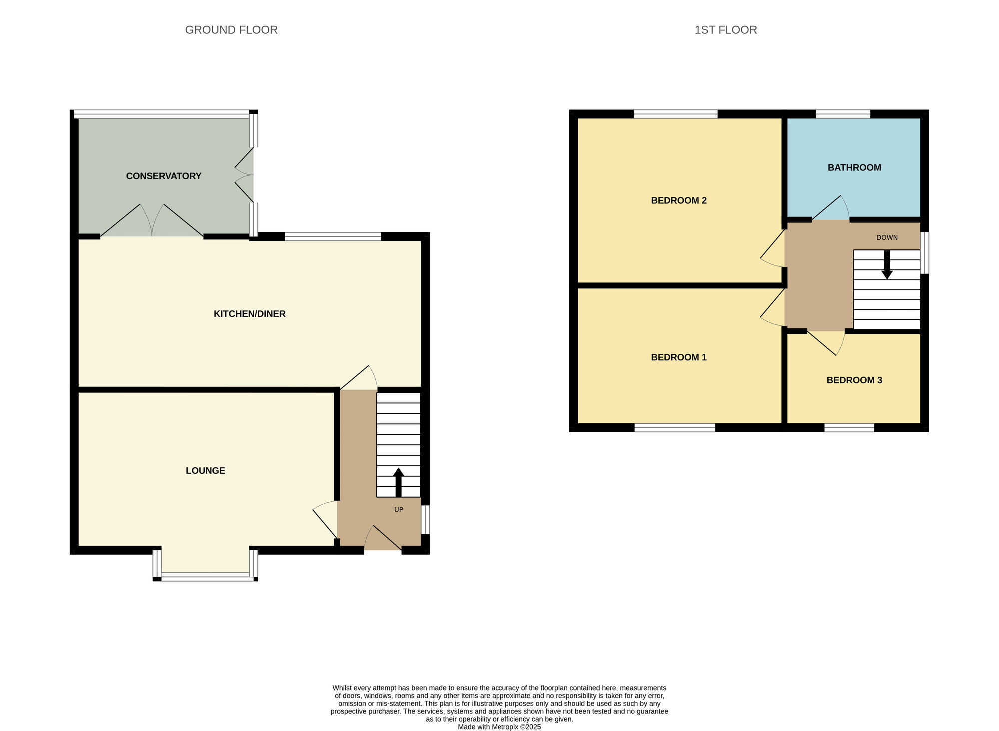 Floorplan of 3 bedroom Semi Detached House for sale, Rose Grove, Wombwell, South Yorkshire, S73