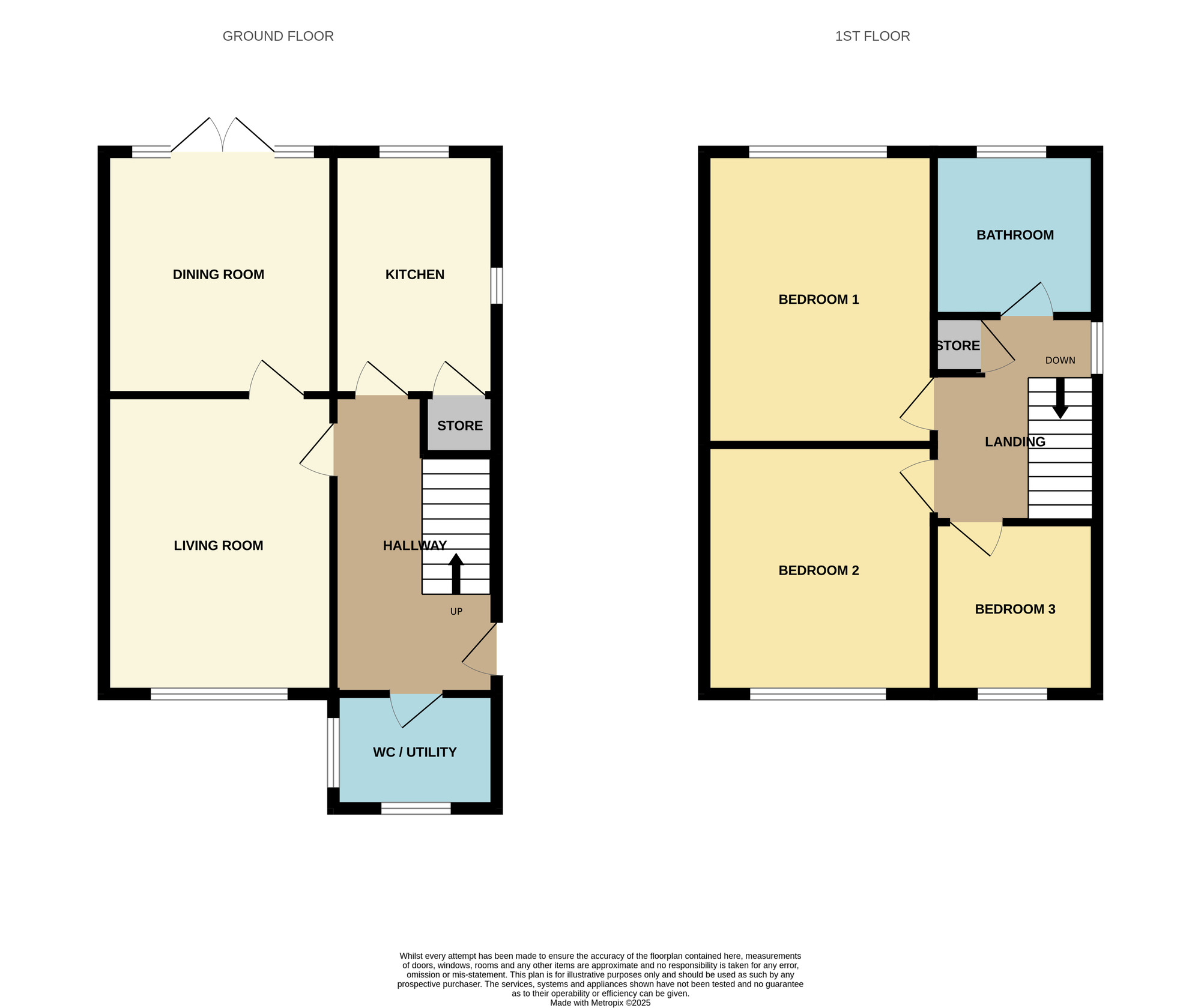 Floorplan of 3 bedroom Semi Detached House for sale, Springfield Crescent, Darfield, South Yorkshire, S73