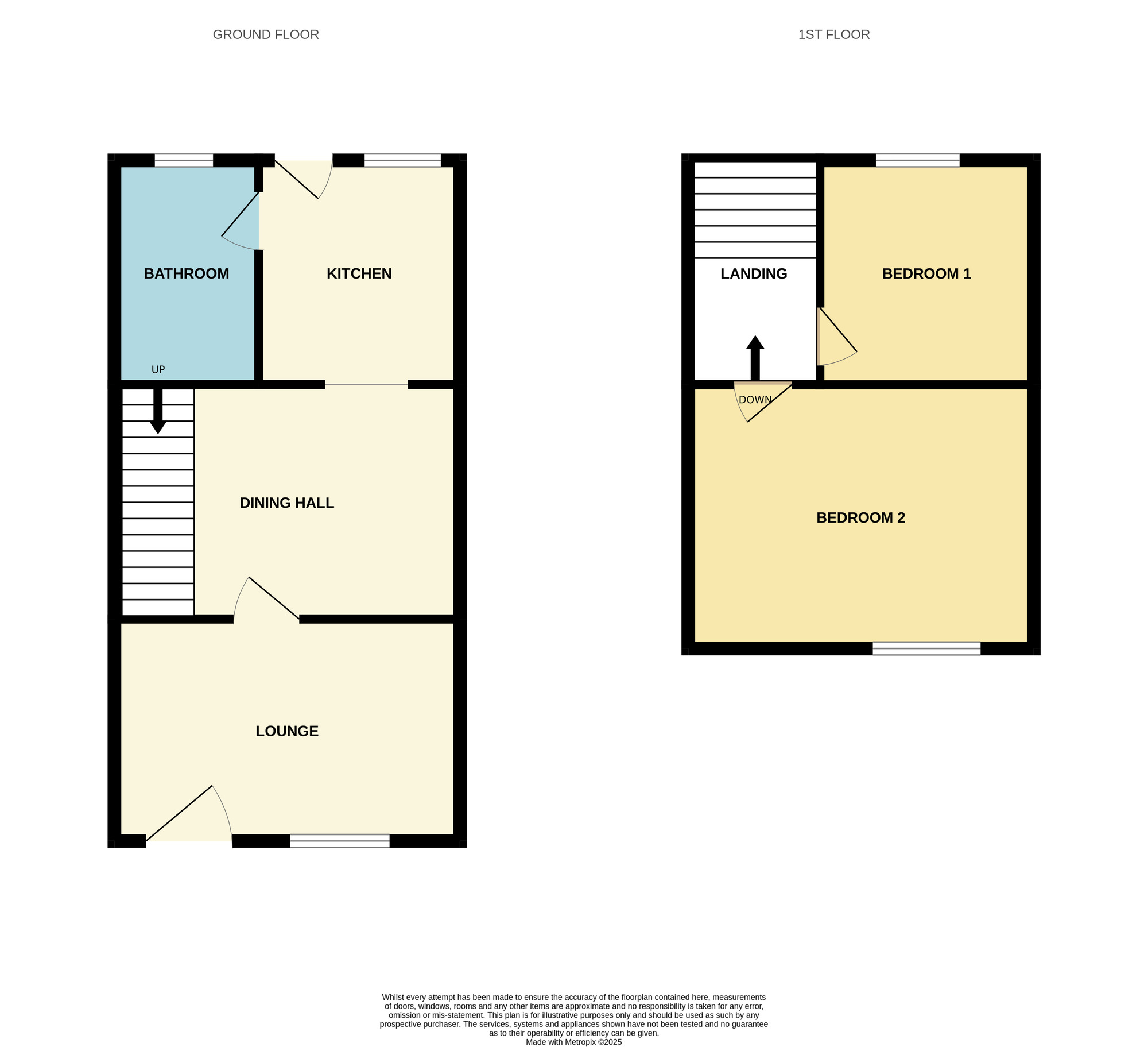 Floorplan of 2 bedroom Mid Terrace House for sale, Myrtle Road, Wombwell, South Yorkshire, S73