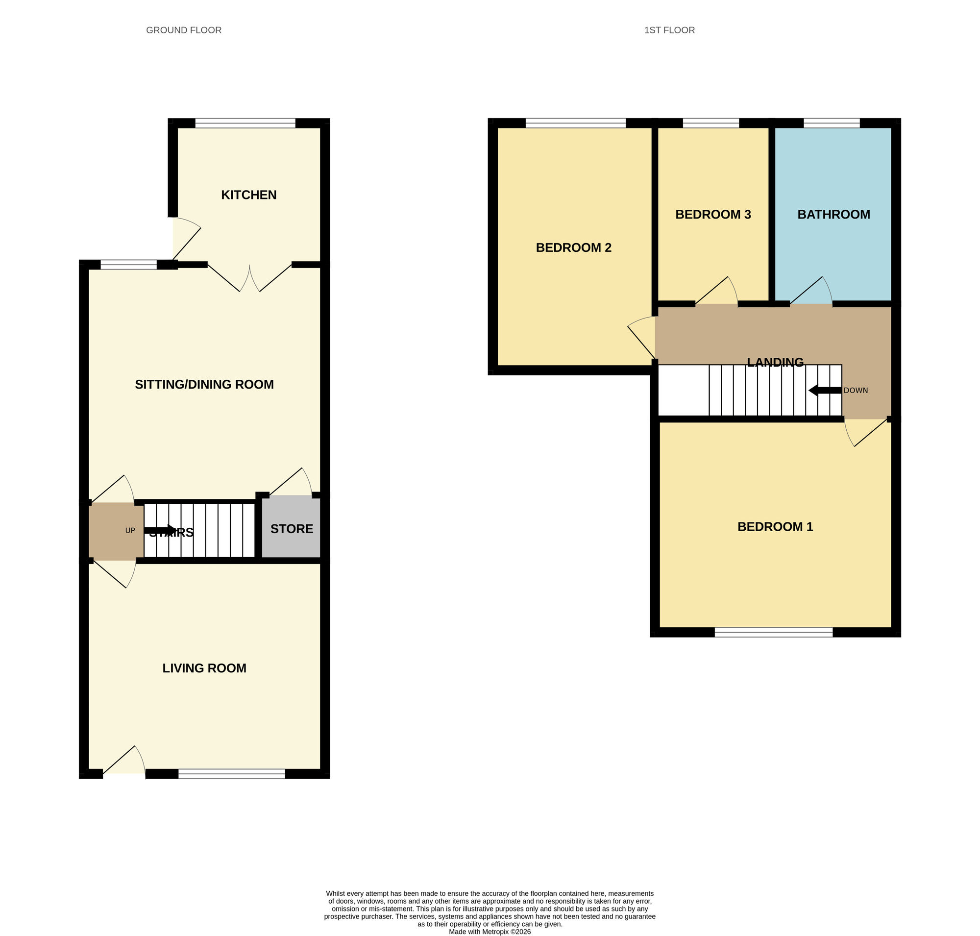 Floorplan of 3 bedroom Semi Detached House for sale, Station Road, Wombwell, Barnsley, S73