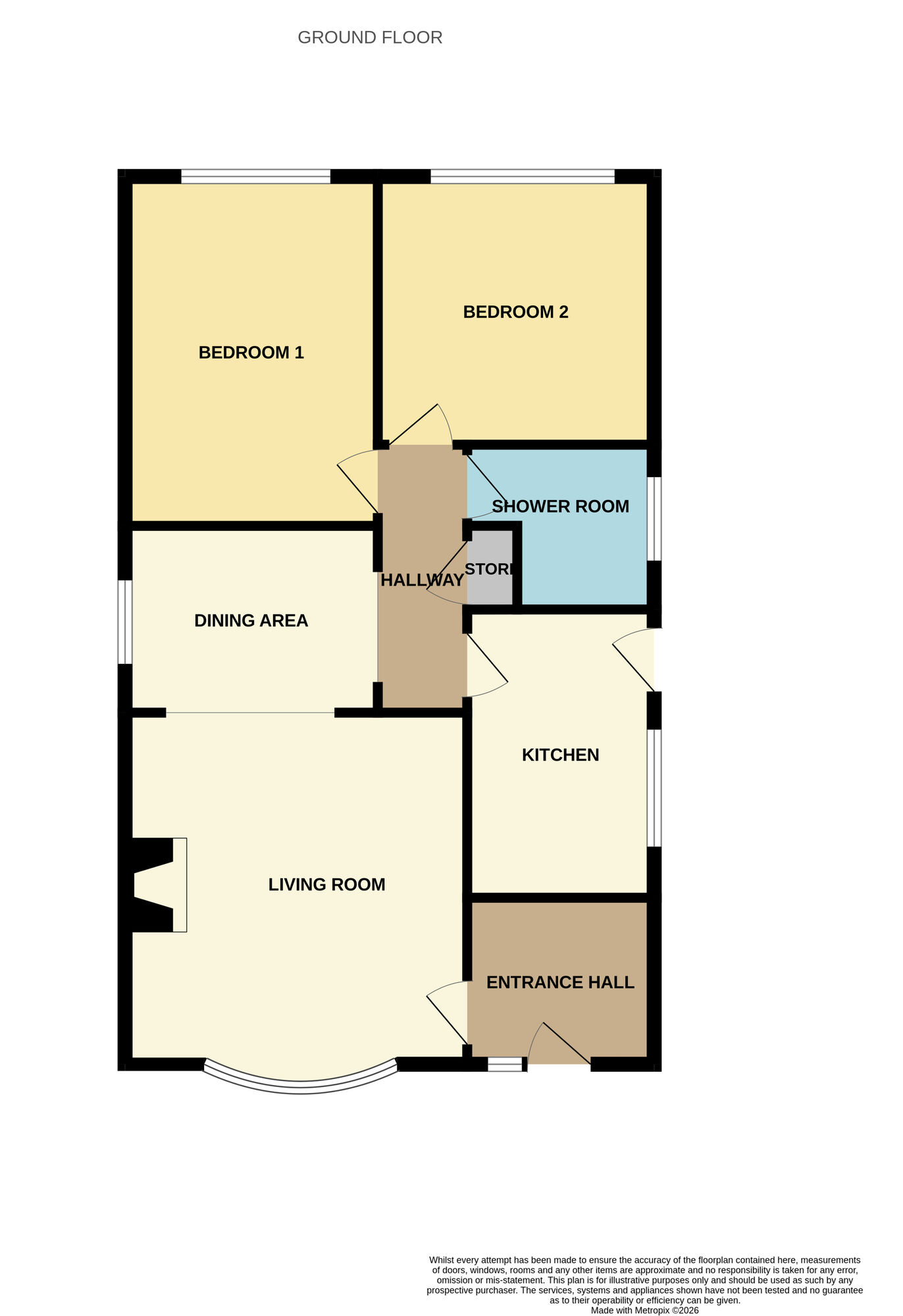 Floorplan of 2 bedroom Detached Bungalow for sale, Clough Fields Road, Hoyland, Barnsley, S74