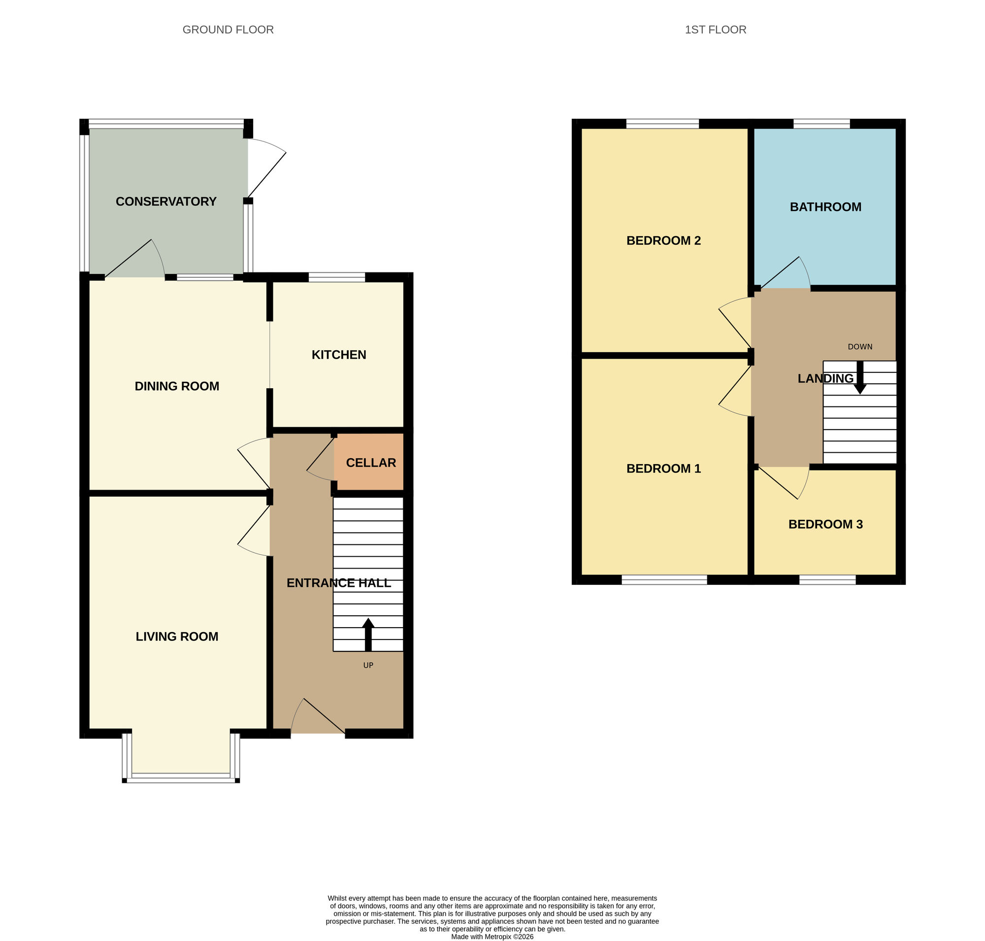 Floorplan of 3 bedroom Mid Terrace House for sale, Barnsley Road, Wombwell, Barnsley, S73