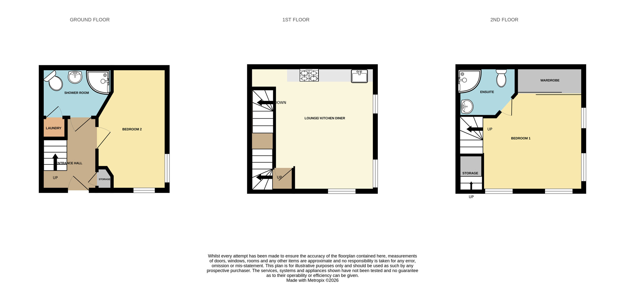Floorplan of 2 bedroom House for sale, Woodbourn Gardens, Wombwell, Barnsley, S73
