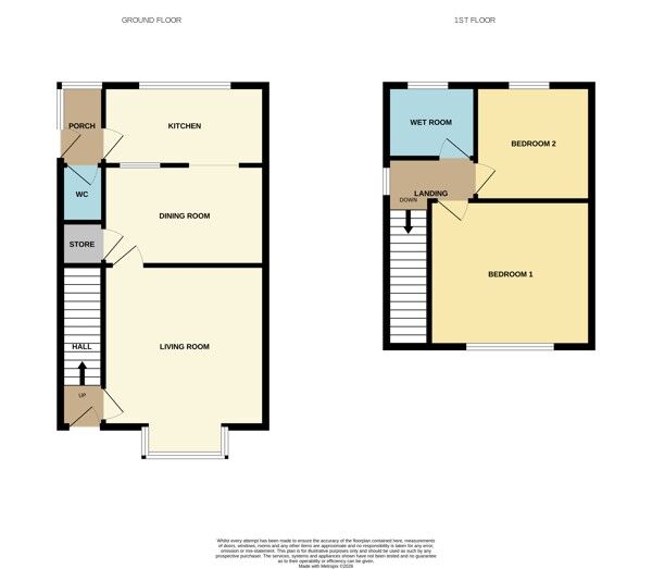 Floorplan of 2 bedroom Semi Detached House for sale, West Avenue, Wombwell, Barnsley, S73