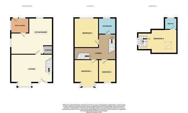 Floorplan of 4 bedroom Semi Detached House for sale, Lundhill Road, Wombwell, Barnsley, S73