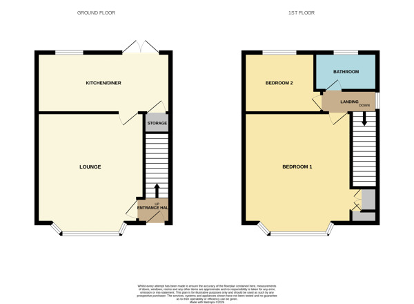 Floorplan of 2 bedroom End Terrace House for sale, Barnsley Road, Darfield, Barnsley, S73