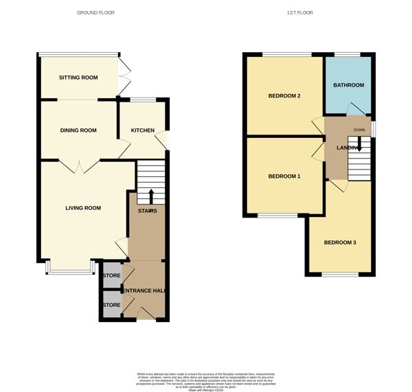 Floorplan of 3 bedroom Semi Detached House for sale, Rainborough Road, Wath-upon-Dearne, South Yorkshire, S63