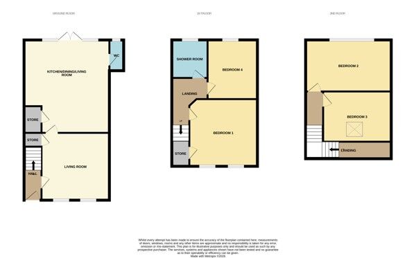 Floorplan of 4 bedroom End Terrace House for sale, Everill Gate Lane, Wombwell, Barnsley, S73