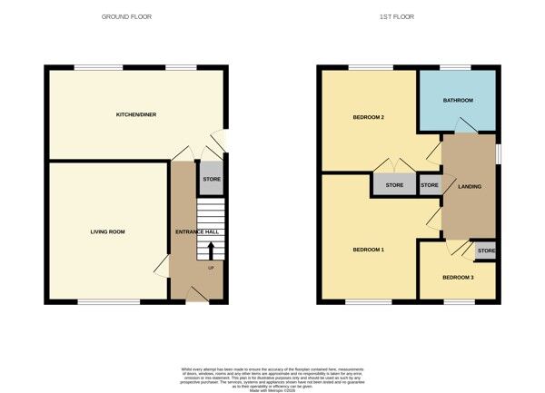 Floorplan of 3 bedroom Semi Detached House for sale, Wortley Avenue, Wombwell, Barnsley, S73