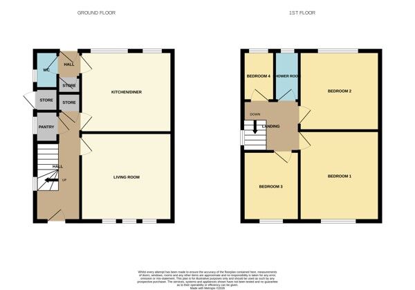 Floorplan of 4 bedroom Semi Detached House for sale, Illsley Road, Darfield, Barnsley, S73