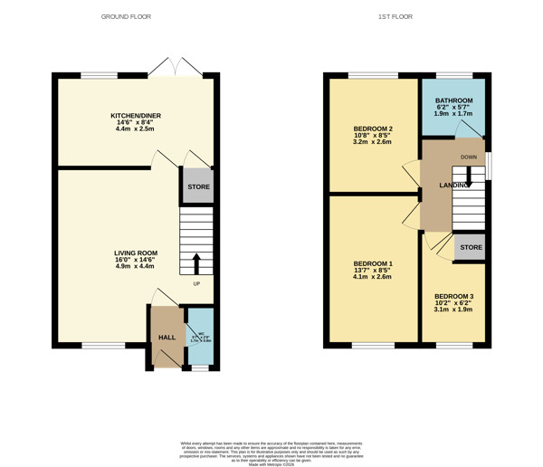 Floorplan of 3 bedroom Semi Detached House for sale, Manor Fields, Great Houghton, Barnsley, S72
