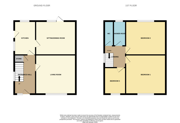 Floorplan of 3 bedroom Semi Detached House for sale, Bellbrooke Avenue, Darfield, Barnsley, S73