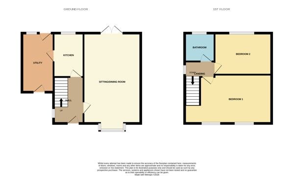Floorplan of 2 bedroom Semi Detached House for sale, Bly Road, Darfield, Barnsley, S73