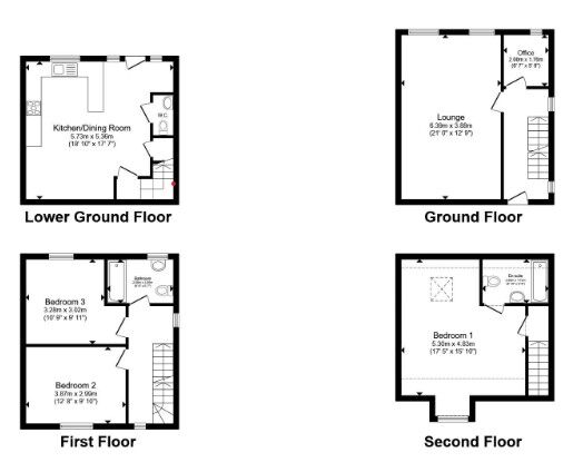 Floorplan of 3 bedroom Semi Detached House for sale, Green Street, Rotherham, South Yorkshire, S61