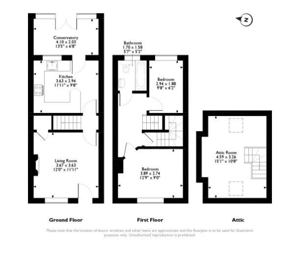 Floorplan of 3 bedroom Mid Terrace House for sale, Poucher Street, Rotherham, South Yorkshire, S61