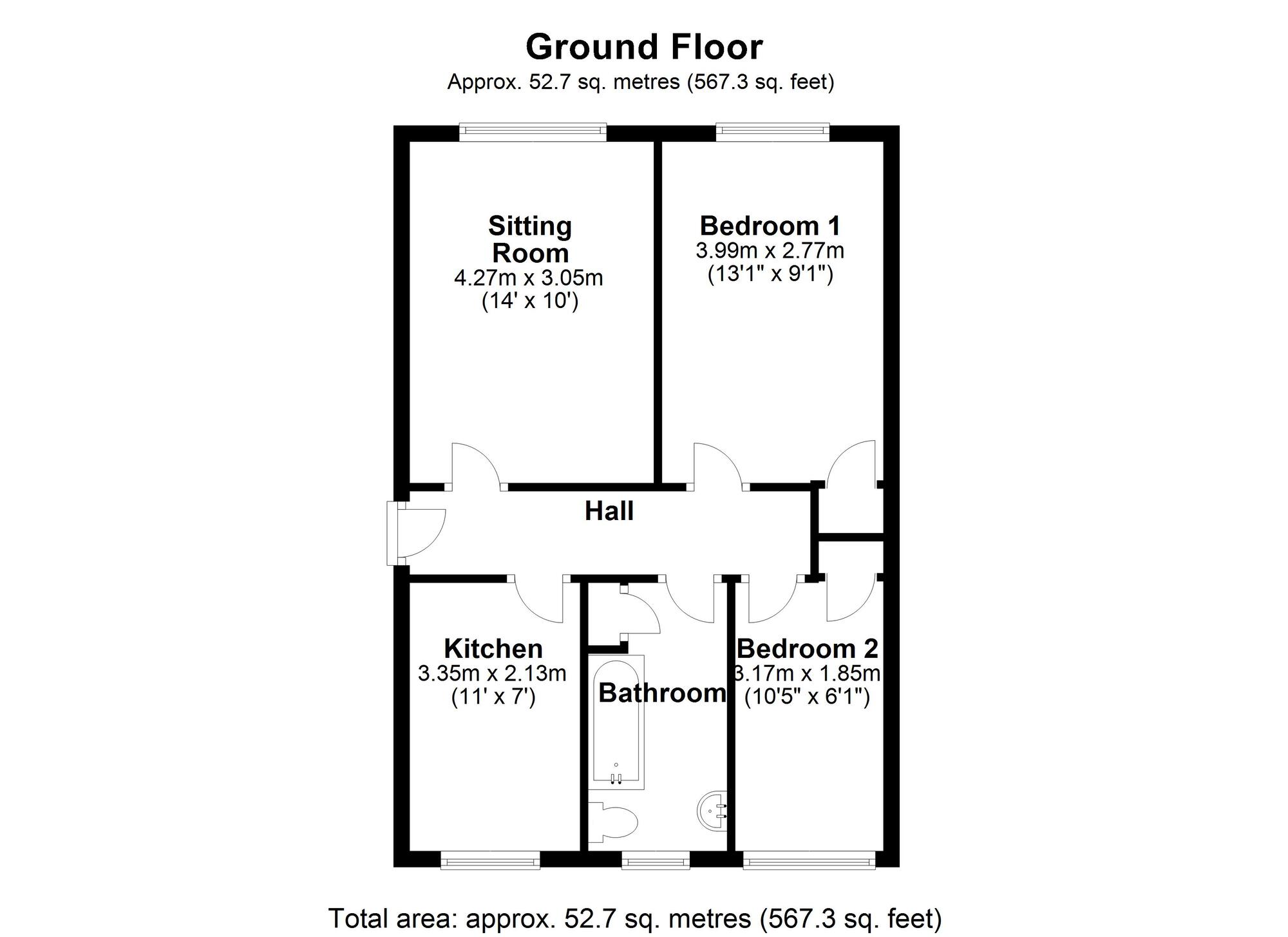 Floorplan of 2 bedroom  Flat to rent, Avalon Drive, Newcastle Upon Tyne, NE15