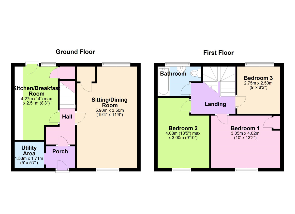 Floorplan of 3 bedroom Mid Terrace House for sale, Valley View, Lemington, Newcastle Upon Tyne, NE15