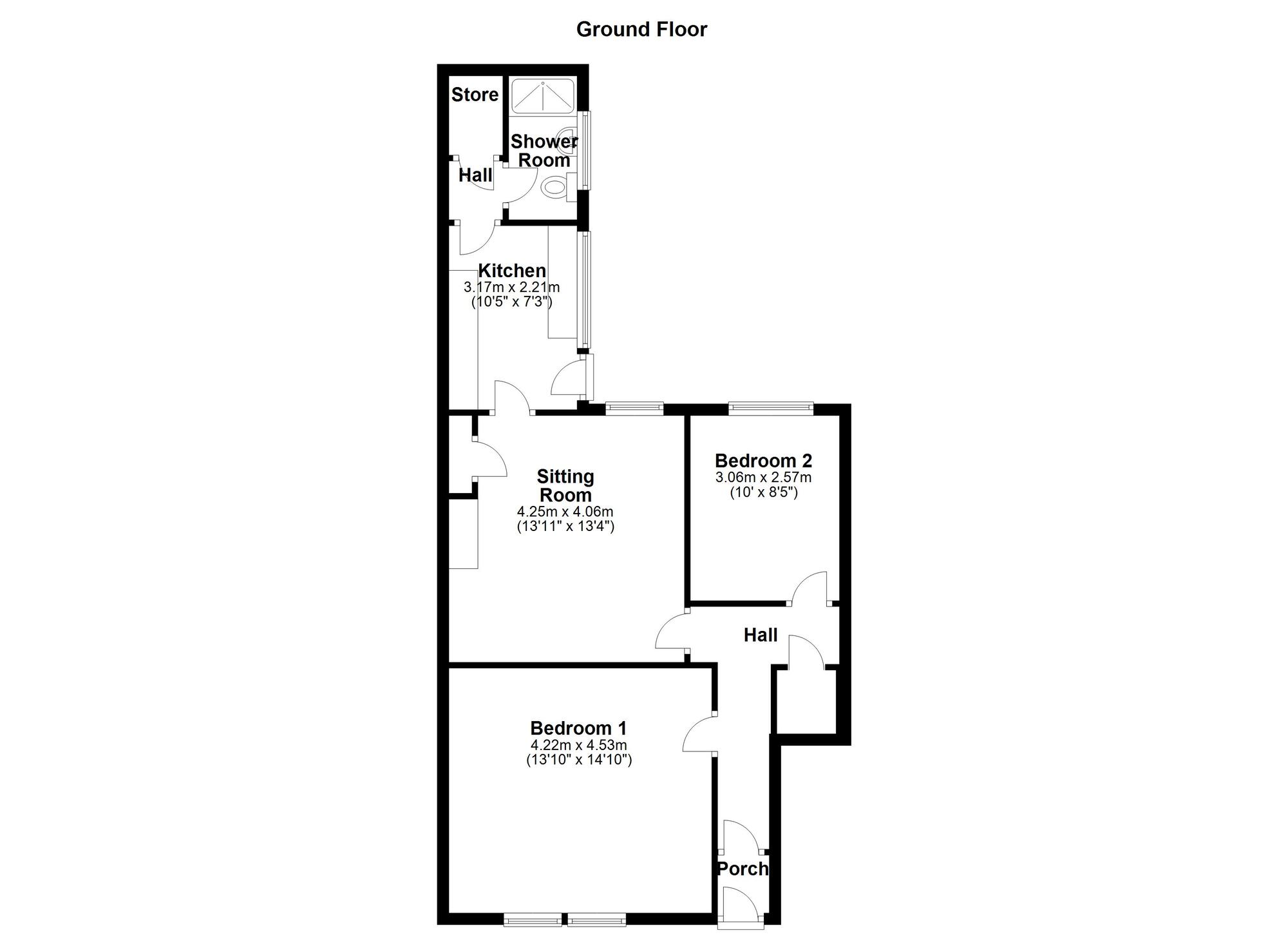 Floorplan of 2 bedroom Flat to rent, Croydon Road, Newcastle Upon Tyne, NE4