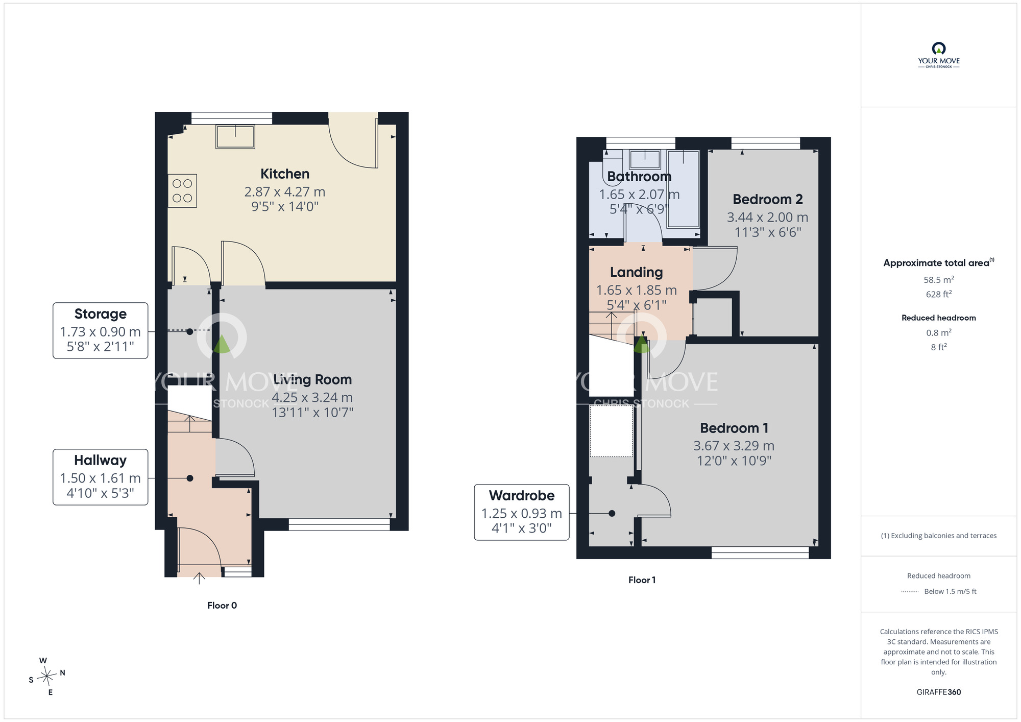 Floorplan of 2 bedroom Mid Terrace House to rent, St. Georges Terrace Bells Close, Newcastle Upon Tyne, NE15