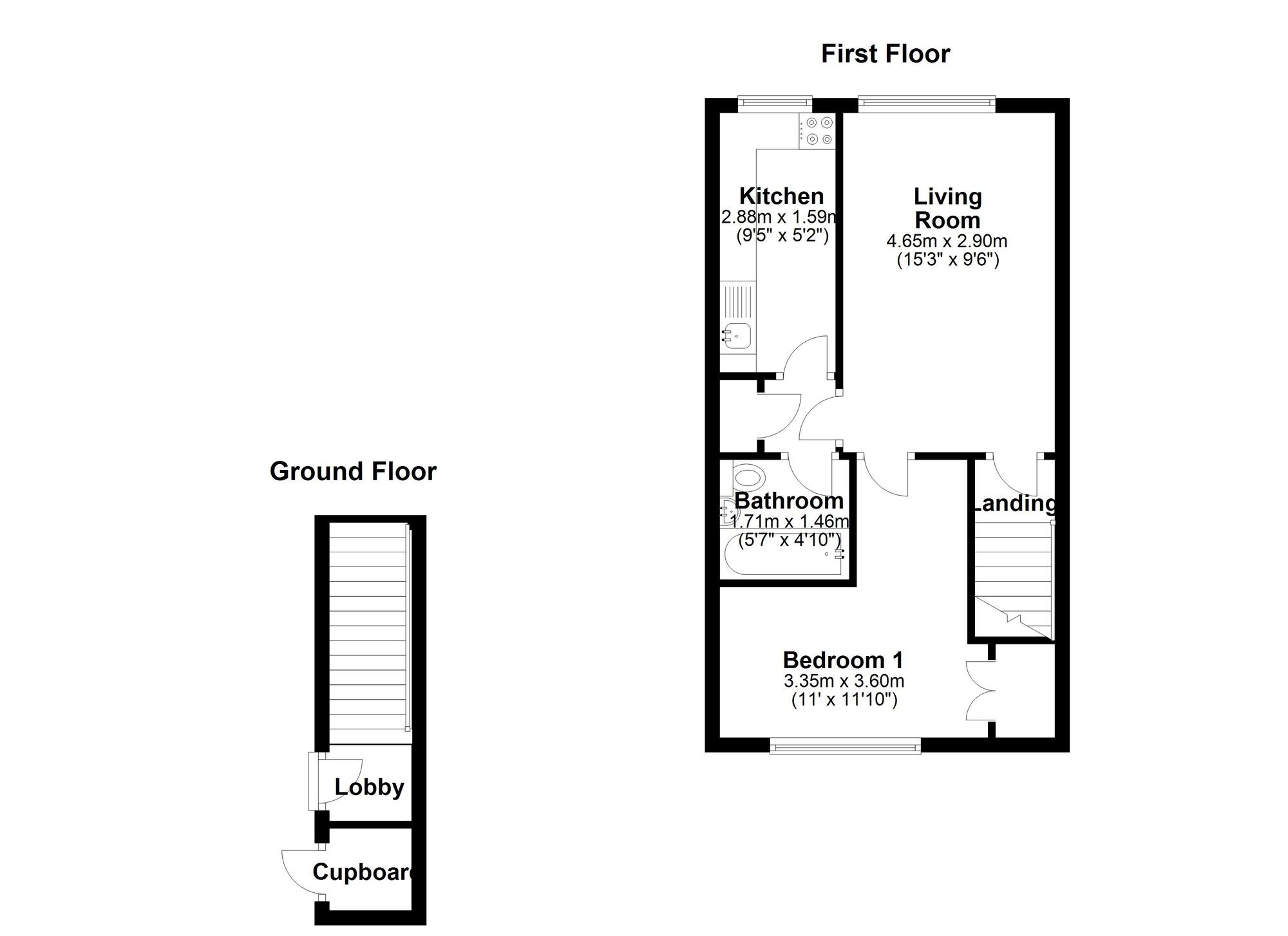 Floorplan of 1 bedroom  Flat to rent, Ellington Close, Newcastle upon Tyne, Tyne and Wear, NE15