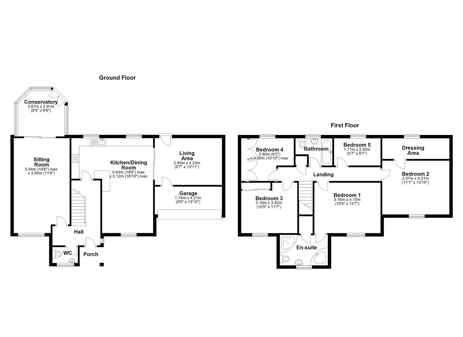 Floorplan of 5 bedroom Detached House for sale, The Glade, North Walbottle, Tyne and Wear, NE15