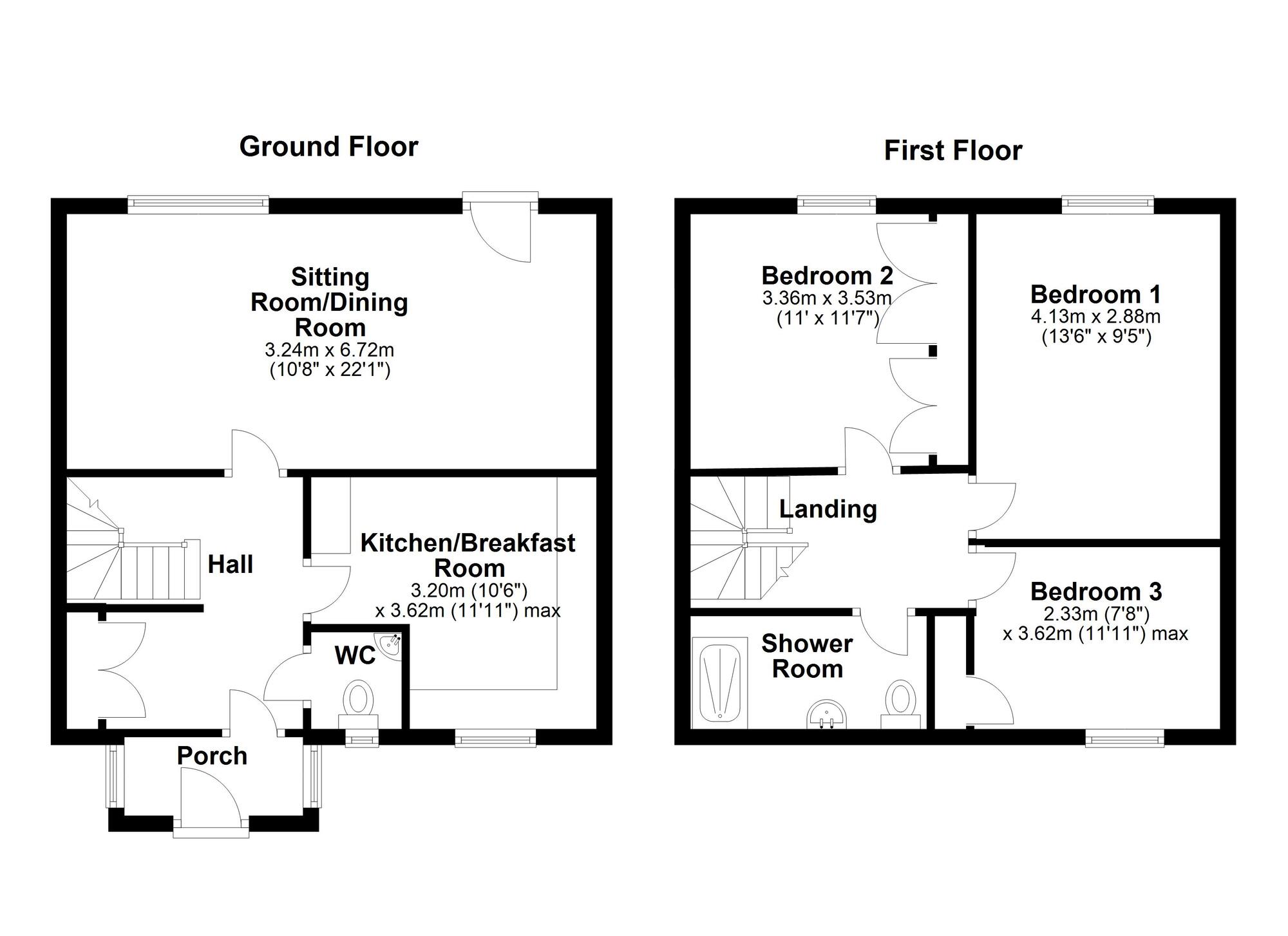 Floorplan of 3 bedroom Mid Terrace House to rent, Coltpark, Newcastle upon Tyne, Tyne and Wear, NE5