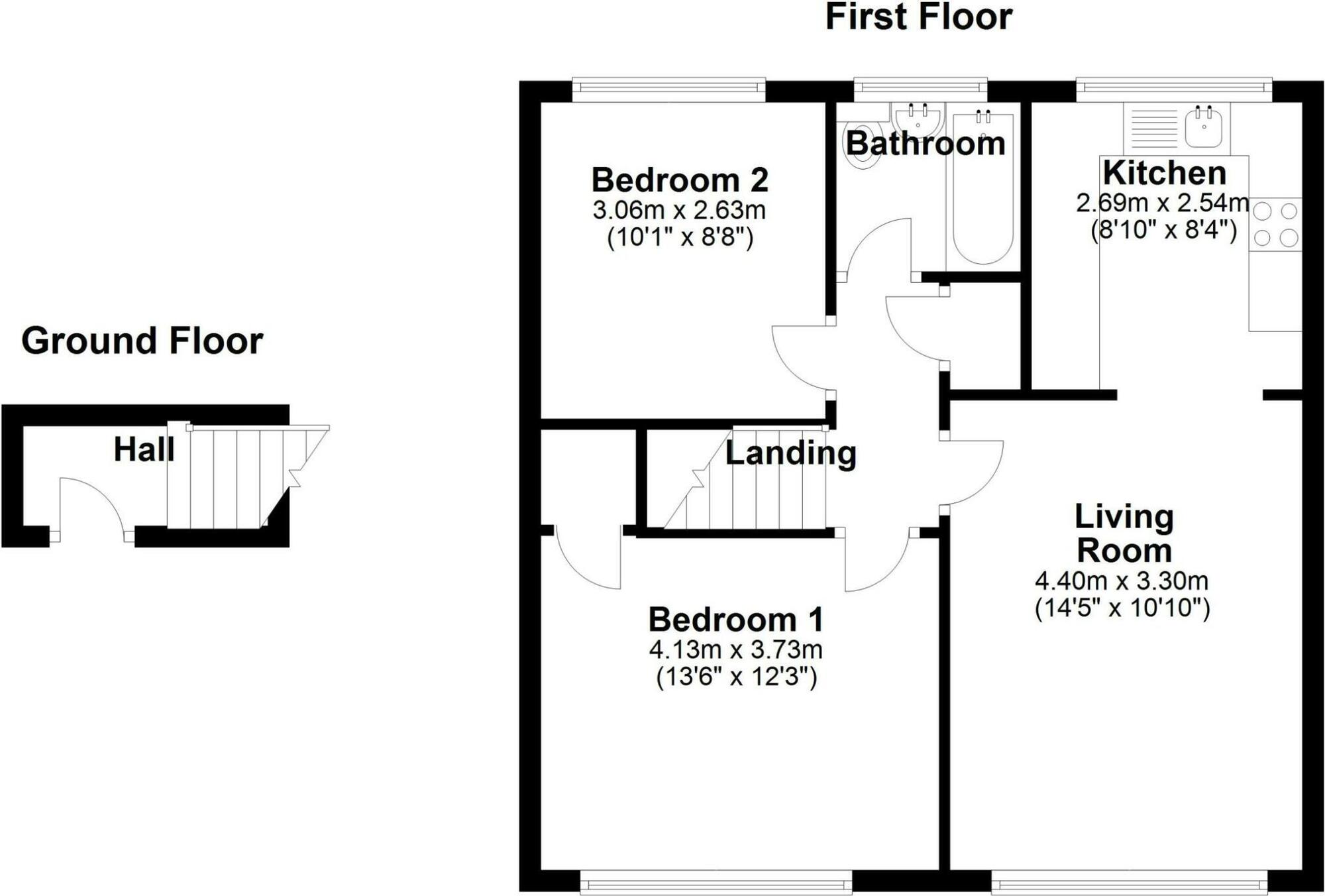 Floorplan of 2 bedroom  Flat for sale, Tewkesbury Road, Newcastle upon Tyne, Tyne and Wear, NE15