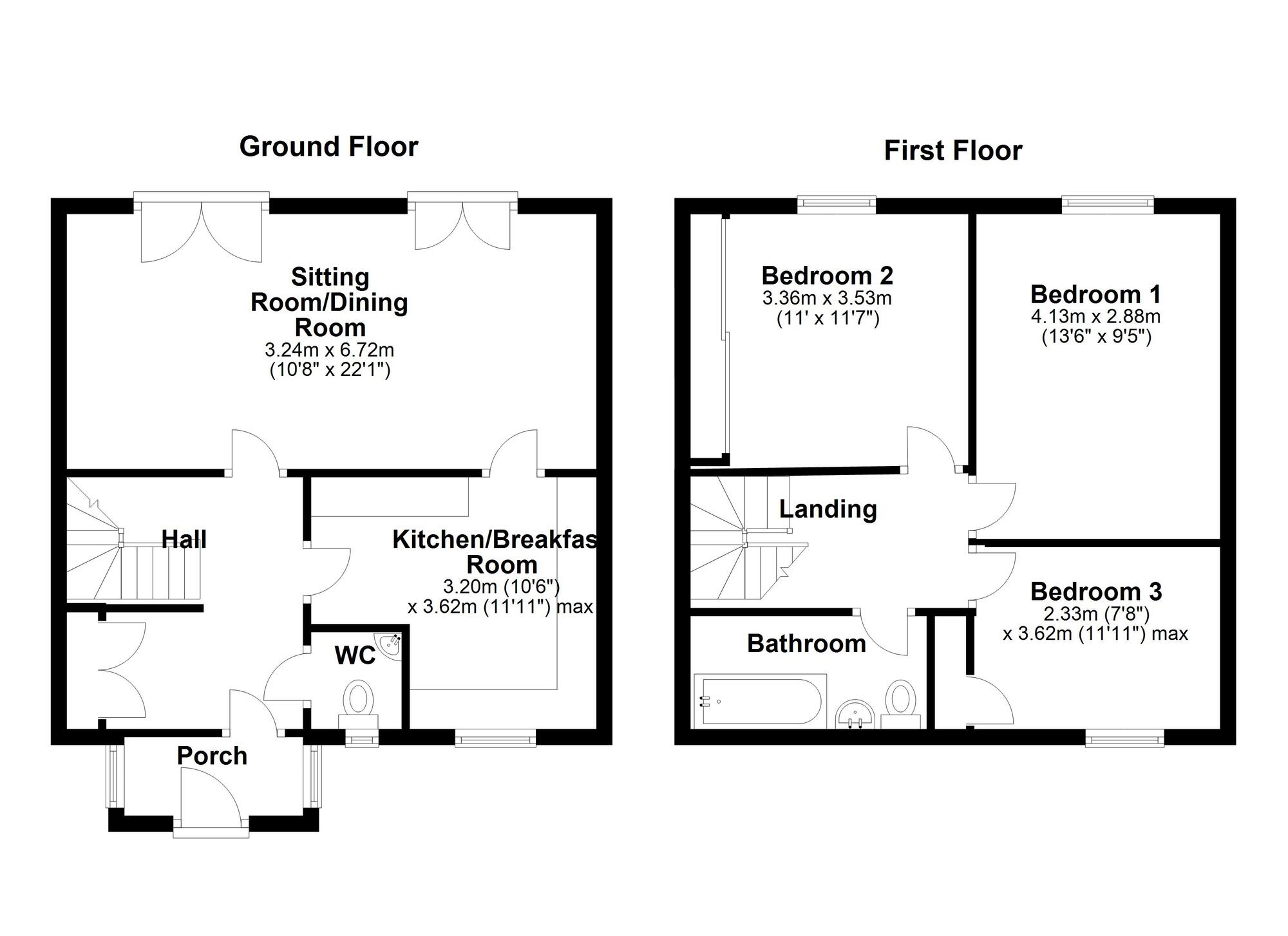 Floorplan of 3 bedroom End Terrace House for sale, Cornhill, Newcastle upon Tyne, Tyne and Wear, NE5