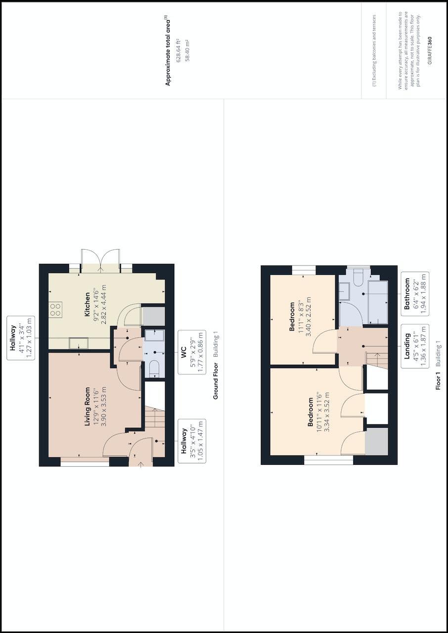 Floorplan of 2 bedroom Semi Detached House to rent, Magnolia Drive, Newcastle upon Tyne, Tyne and Wear, NE5