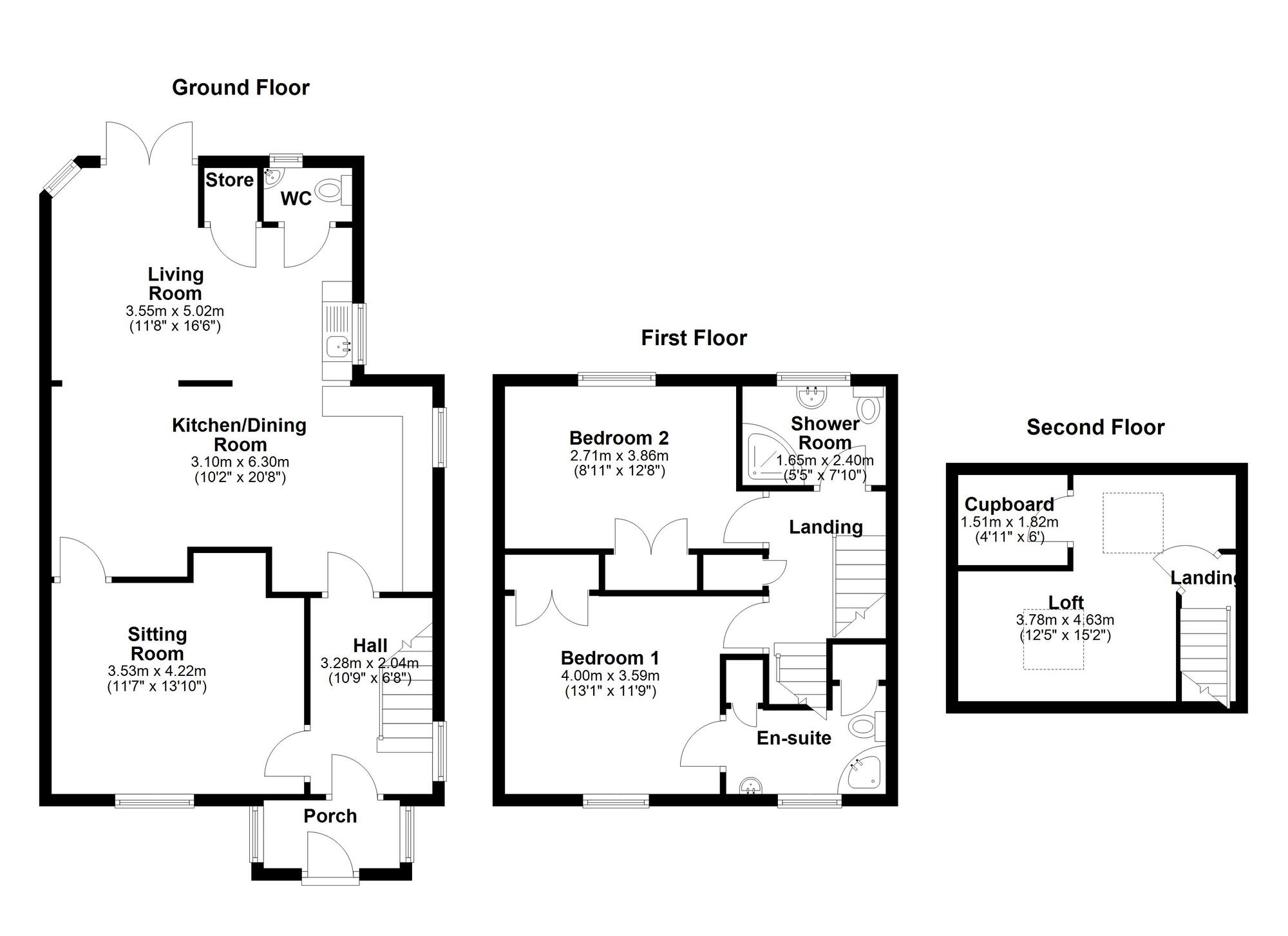 Floorplan of 2 bedroom Semi Detached House for sale, Dilston Drive, Newcastle upon Tyne, Tyne and Wear, NE5