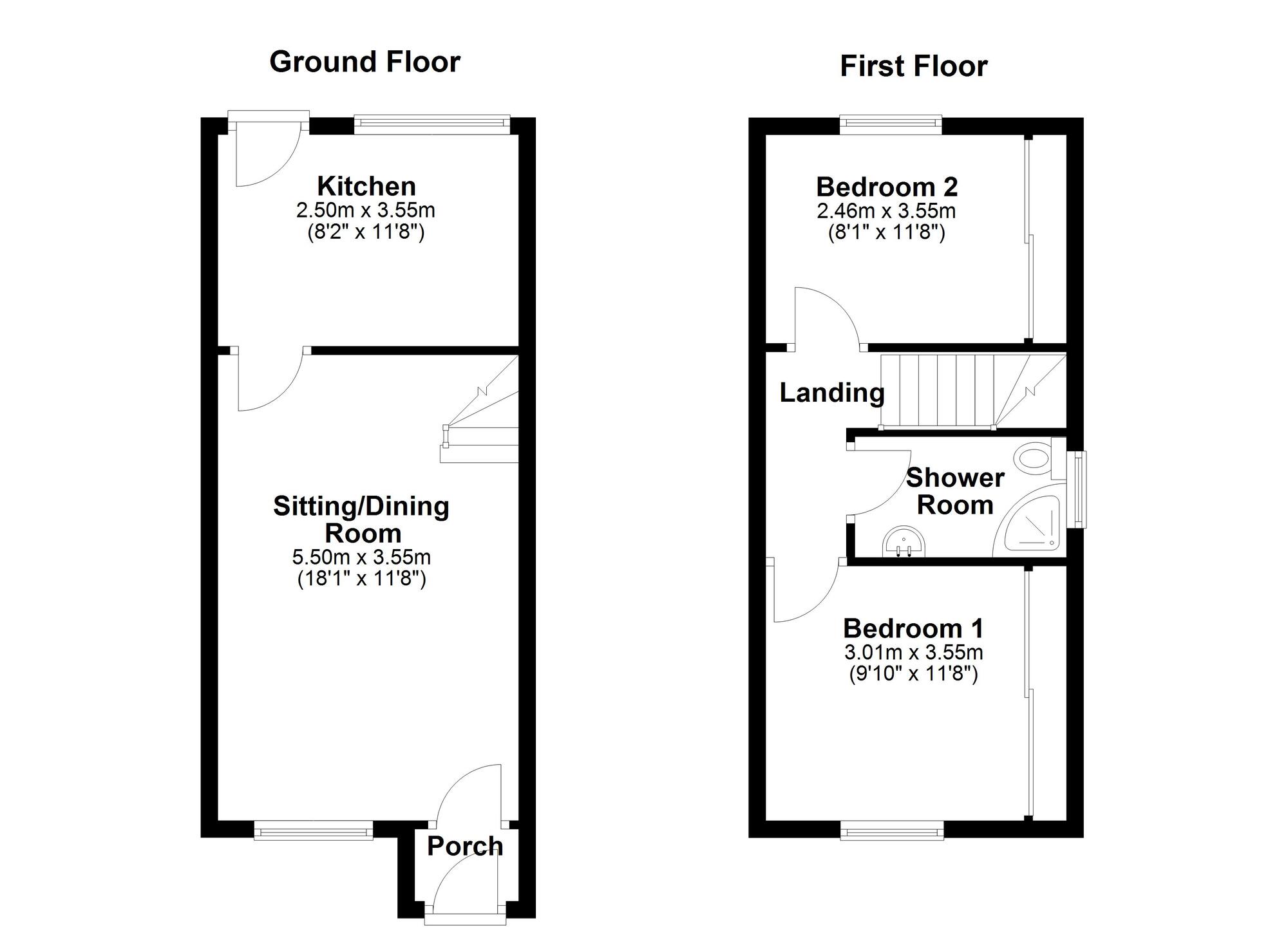 Floorplan of 2 bedroom Semi Detached House for sale, Rosedale Court, Newcastle upon Tyne, Tyne and Wear, NE5