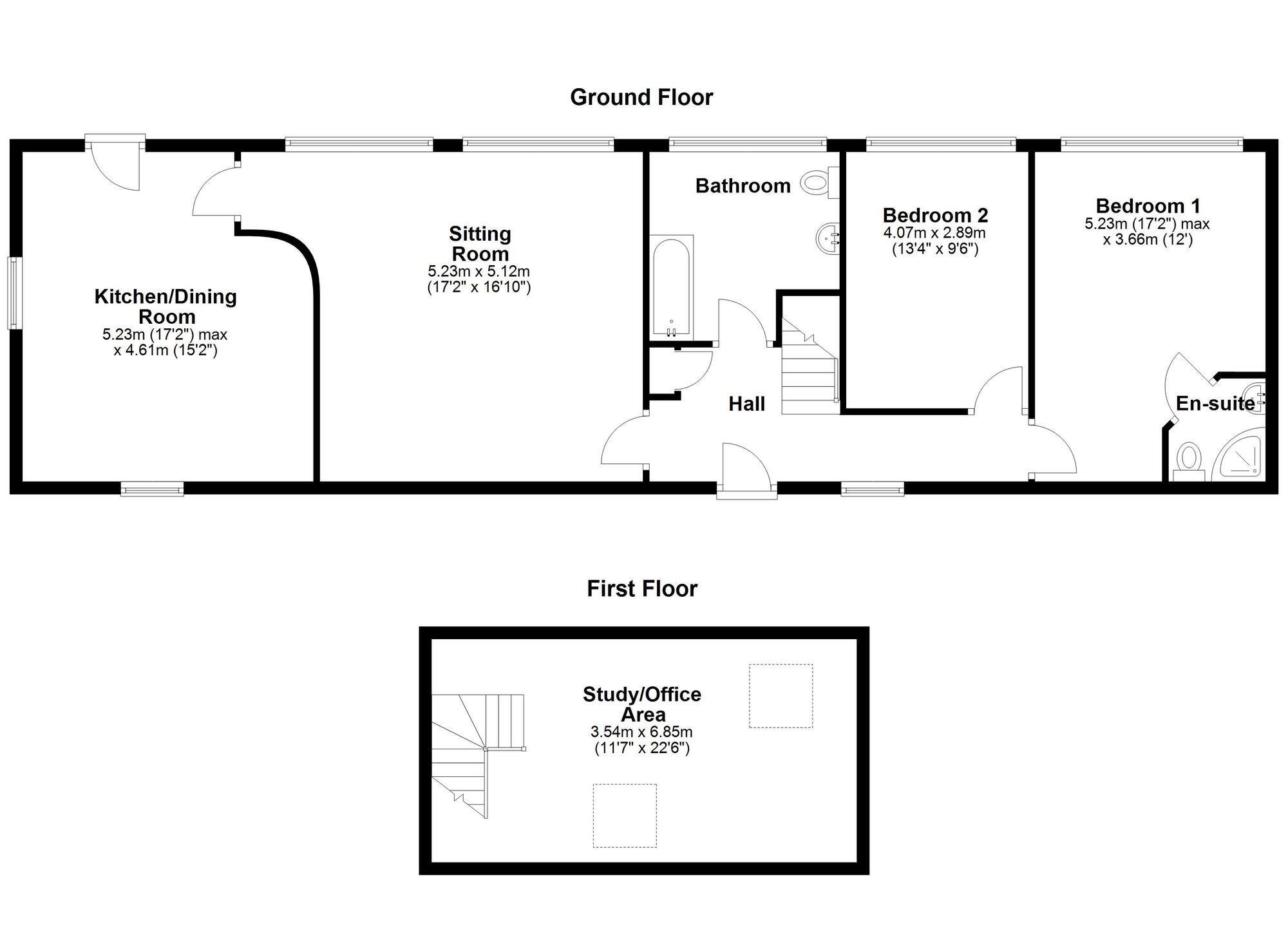 Floorplan of 2 bedroom Semi Detached House for sale, Throckley, Newcastle upon Tyne, Tyne and Wear, NE15