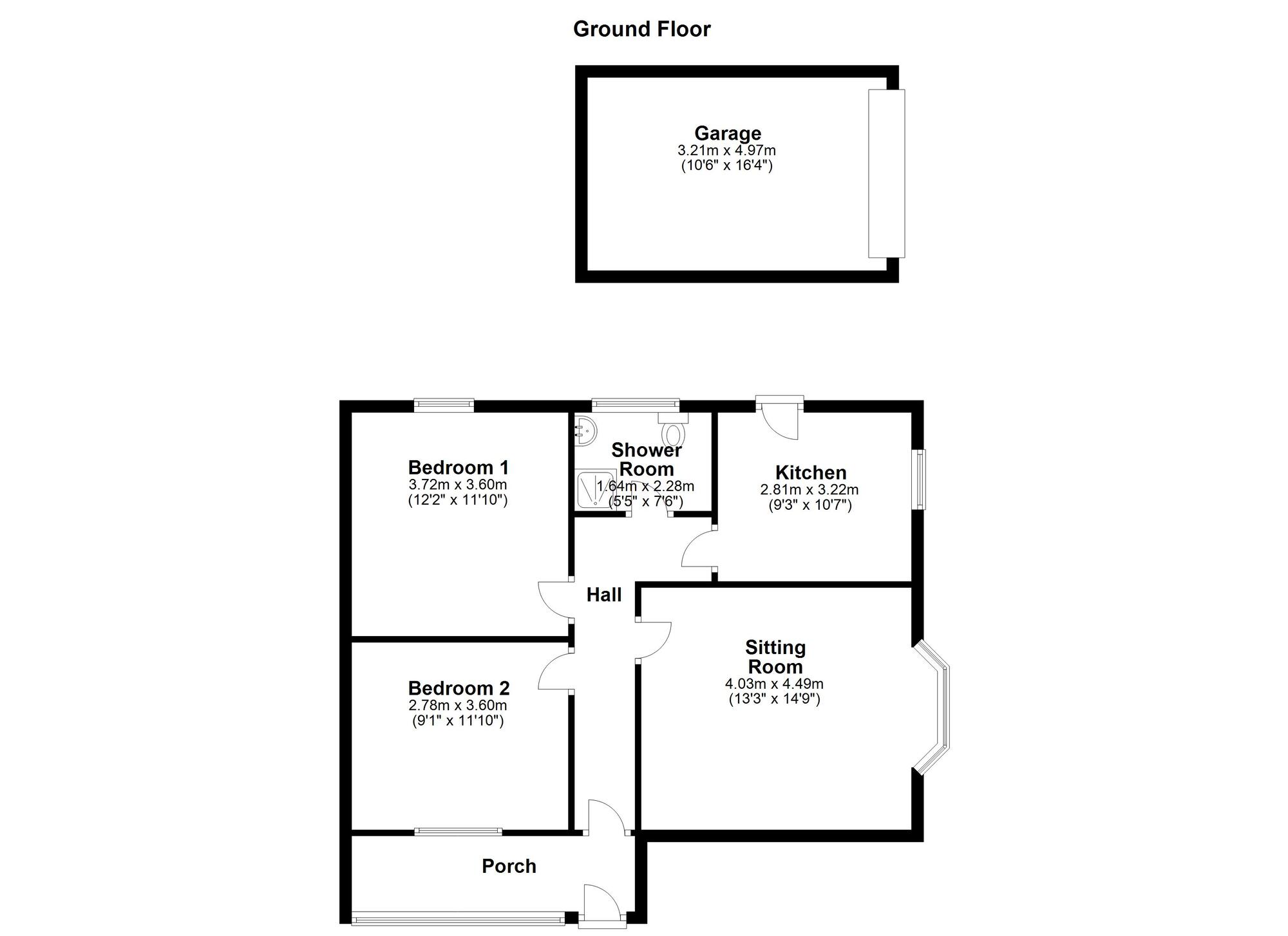 Floorplan of 2 bedroom Semi Detached Bungalow to rent, Aisgill Drive, Newcastle upon Tyne, Tyne and Wear, NE5