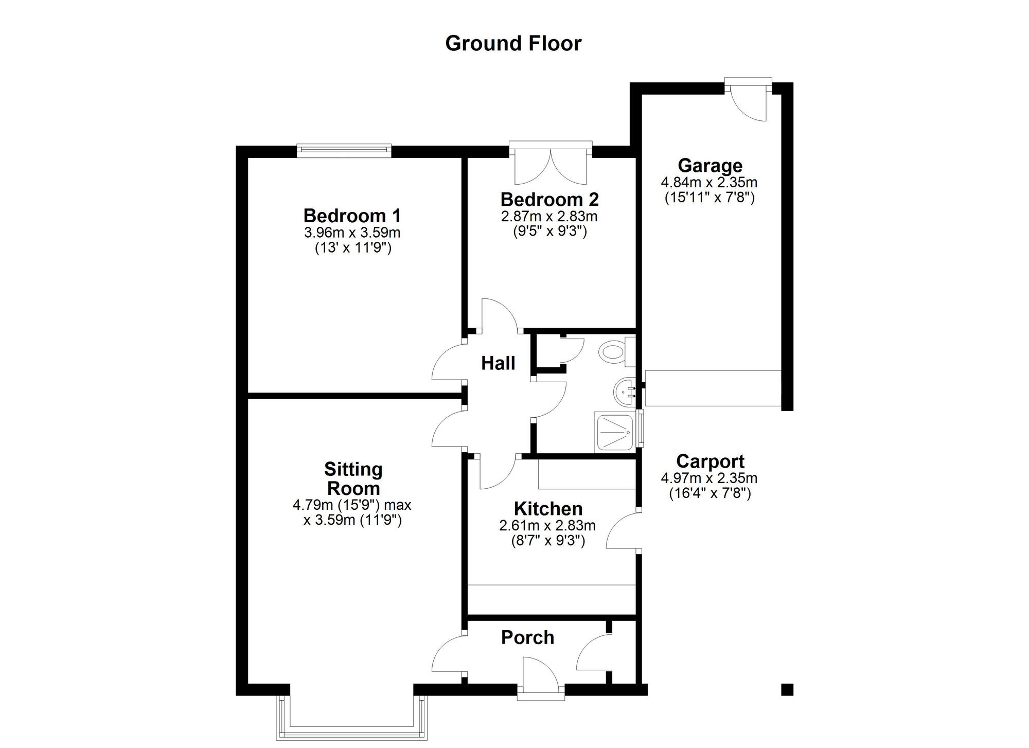 Floorplan of 2 bedroom Semi Detached Bungalow for sale, Westgarth, Newcastle upon Tyne, Tyne and Wear, NE5