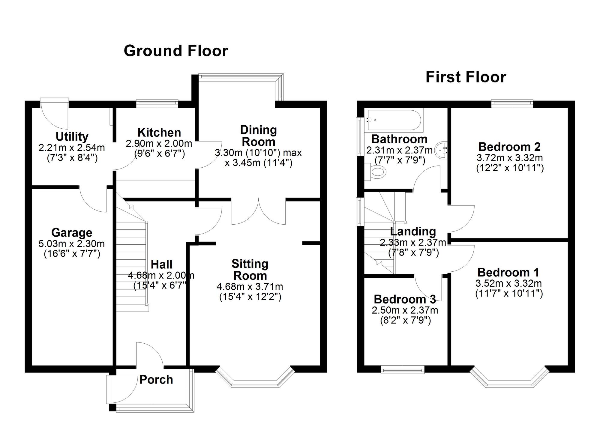 Floorplan of 3 bedroom Semi Detached House to rent, Westlands, West Denton, Tyne and Wear, NE5