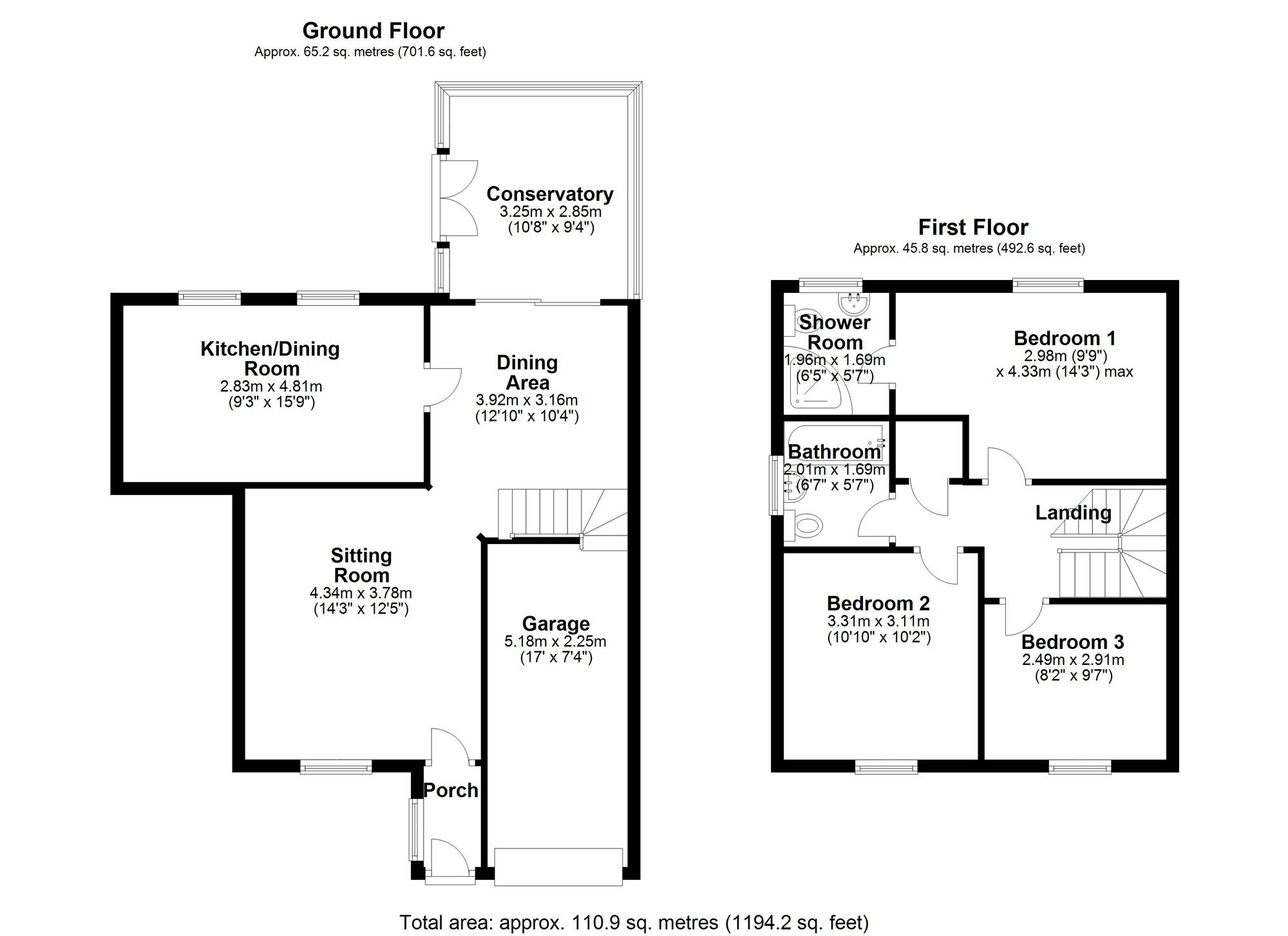 Floorplan of 3 bedroom Detached House for sale, Marcross Close, North Walbottle, Tyne and Wear, NE15