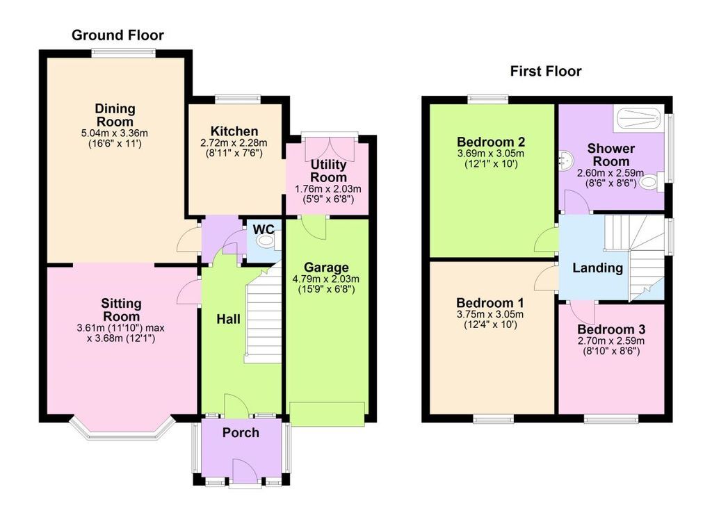 Floorplan of 3 bedroom Semi Detached House for sale, Gibside Gardens, Newcastle upon Tyne, Tyne and Wear, NE15