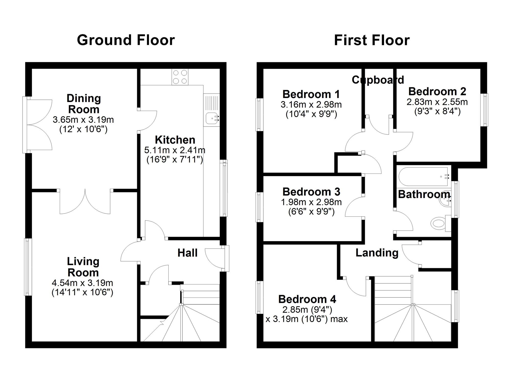 Floorplan of 4 bedroom Mid Terrace House for sale, West Thorp, Newcastle upon Tyne, Tyne and Wear, NE5