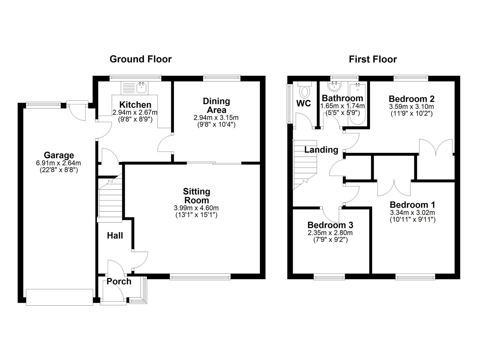 Floorplan of 3 bedroom Semi Detached House for sale, Stuart Gardens, Newcastle upon Tyne, Tyne and Wear, NE15