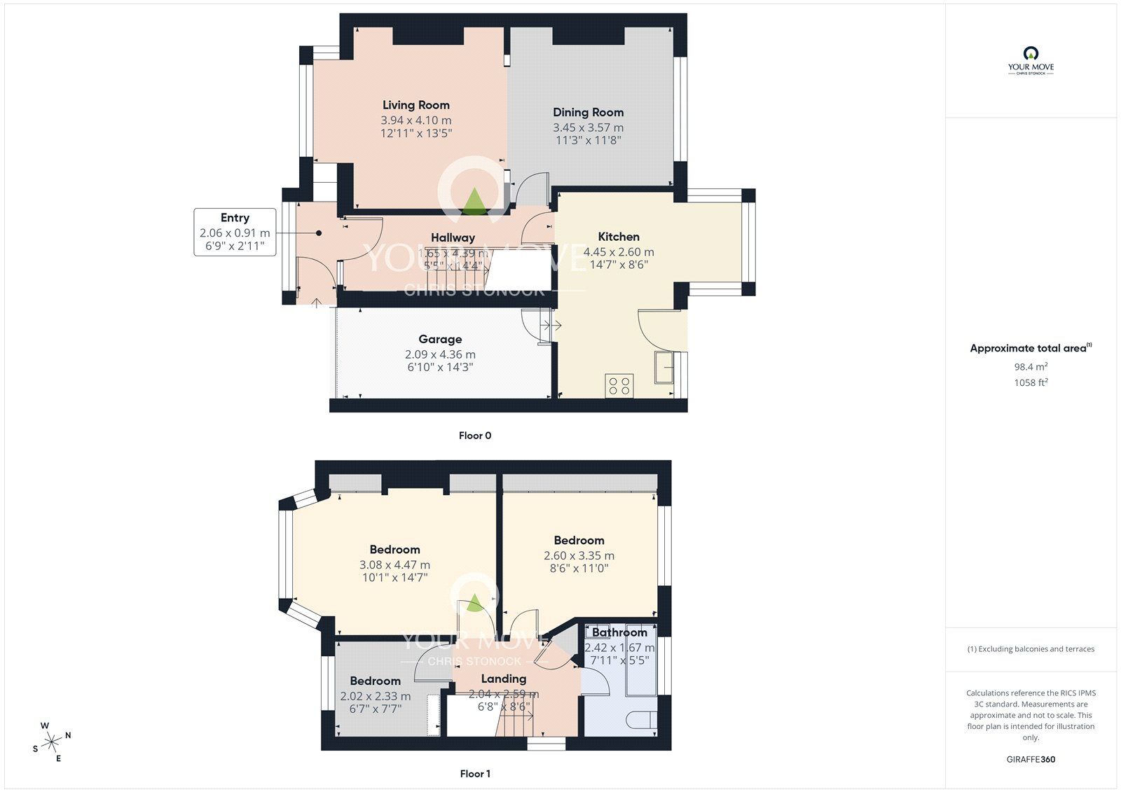 Floorplan of 3 bedroom Semi Detached House for sale, The Roman Way, Newcastle upon Tyne, Tyne and Wear, NE5