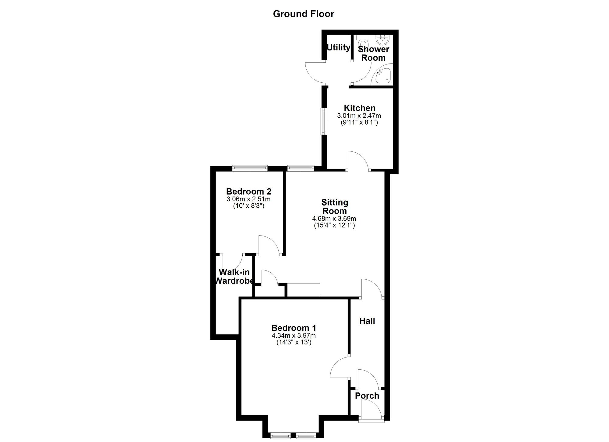Floorplan of 2 bedroom Flat to rent, Hyde Terrace, Newcastle upon Tyne, Tyne and Wear, NE3