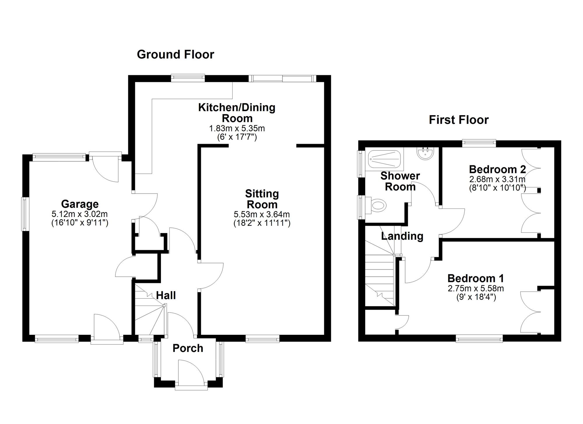 Floorplan of 2 bedroom Semi Detached House for sale, Denhill Park, Newcastle upon Tyne, Tyne and Wear, NE15