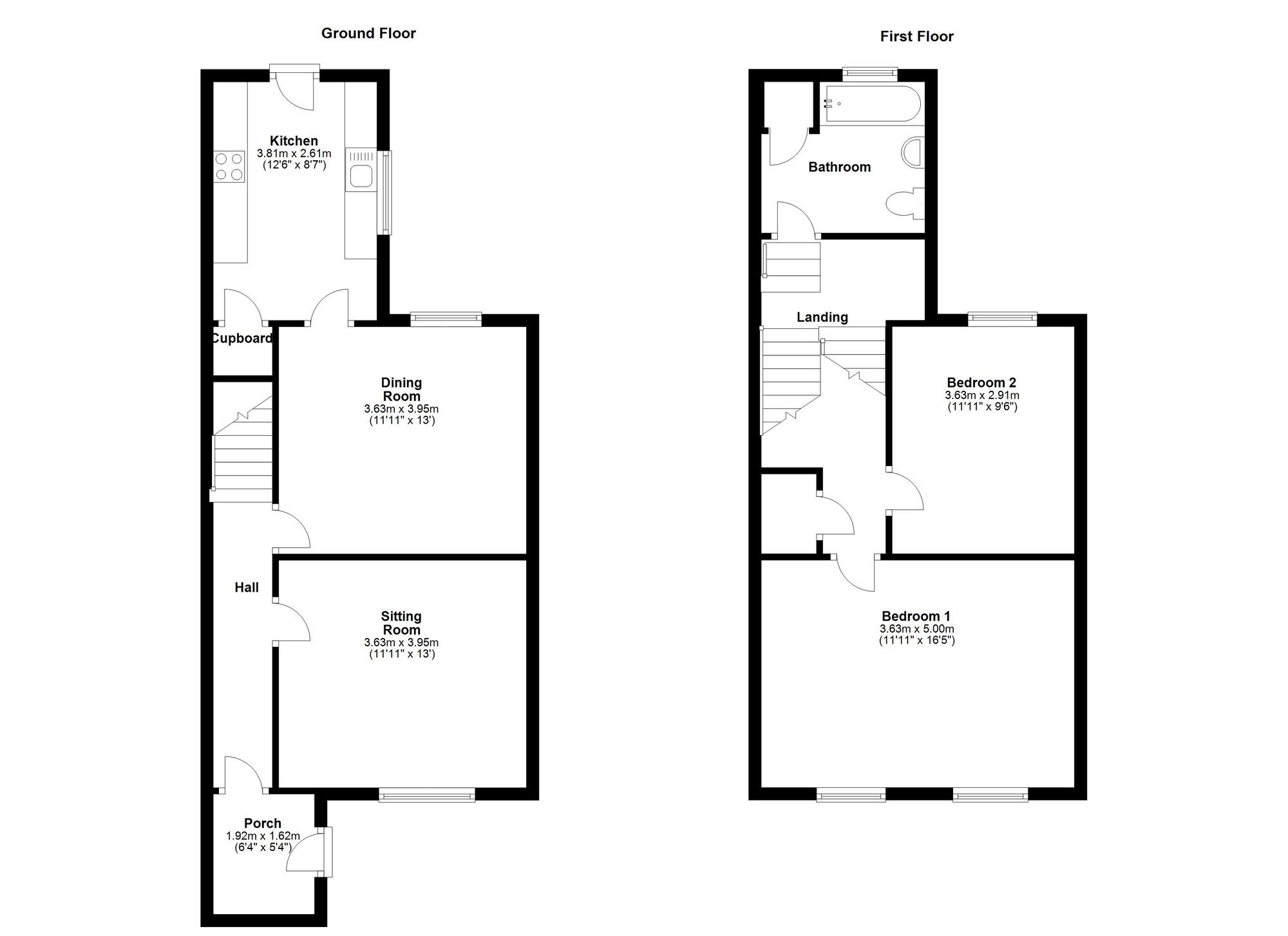 Floorplan of 2 bedroom Mid Terrace House for sale, Richmond Terrace, Newcastle upon Tyne, Tyne and Wear, NE15