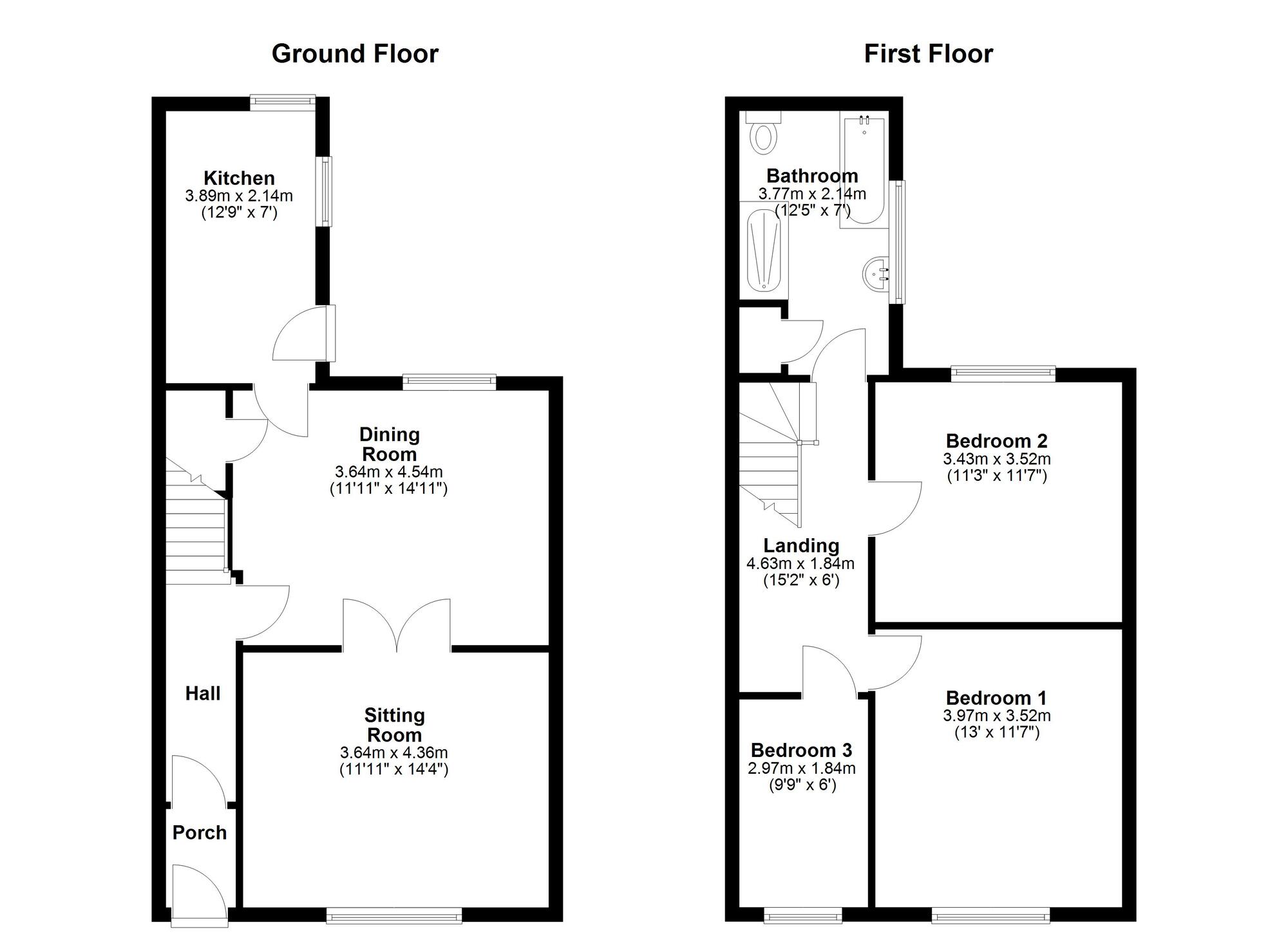 Floorplan of 3 bedroom Mid Terrace House for sale, Burt Terrace, Newcastle upon Tyne, Tyne and Wear, NE15