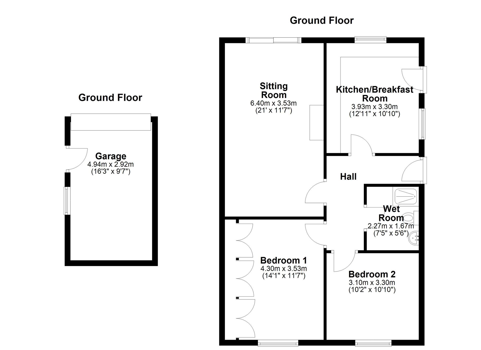 Floorplan of 2 bedroom Semi Detached Bungalow for sale, Pilton Walk, Newcastle upon Tyne, Tyne and Wear, NE5