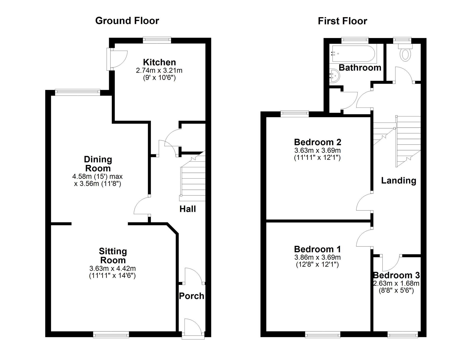 Floorplan of 3 bedroom  House to rent, Store Street, Newcastle upon Tyne, Tyne and Wear, NE15