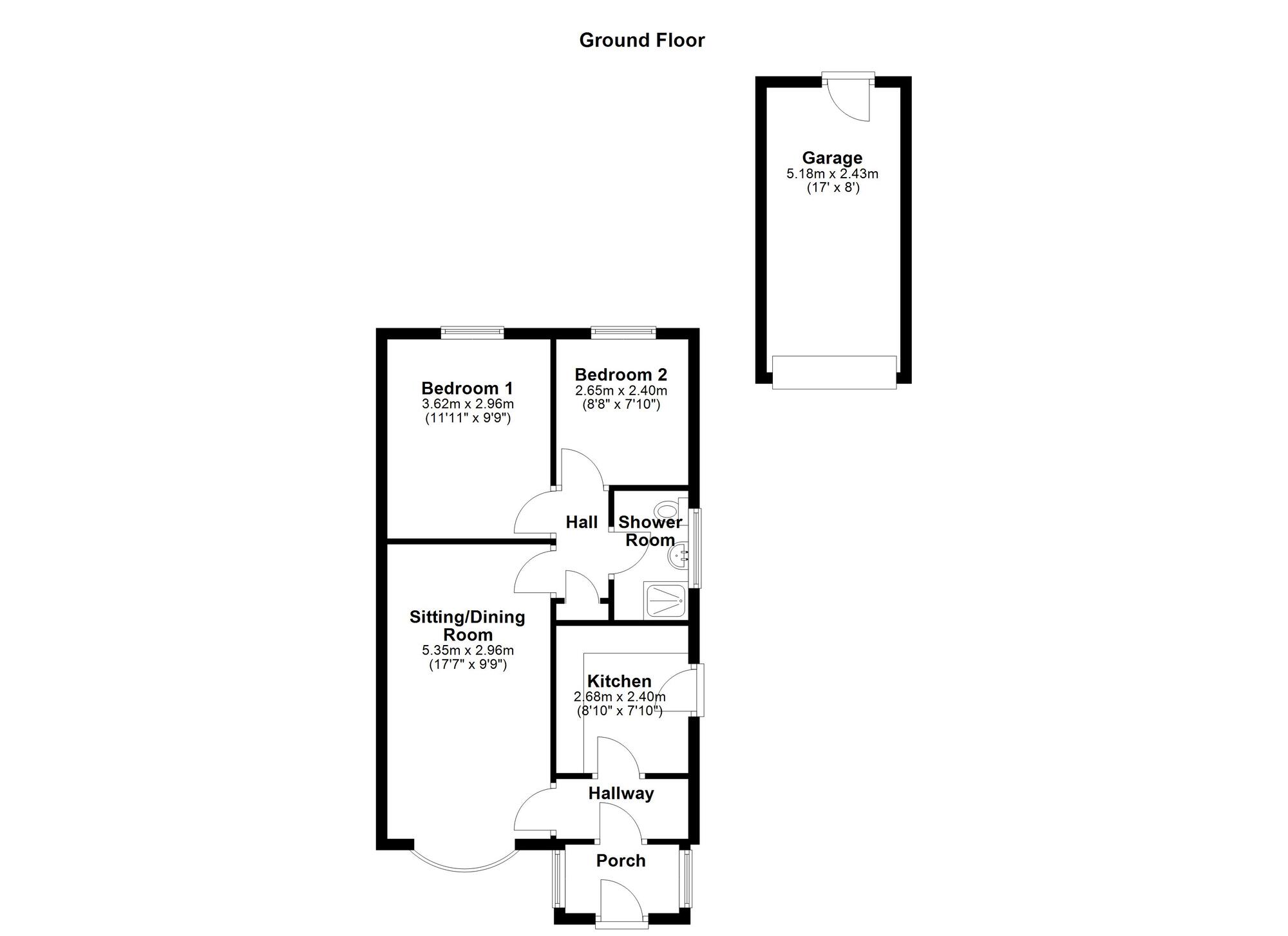 Floorplan of 2 bedroom Semi Detached Bungalow for sale, Apple Close, Newcastle upon Tyne, Tyne and Wear, NE15