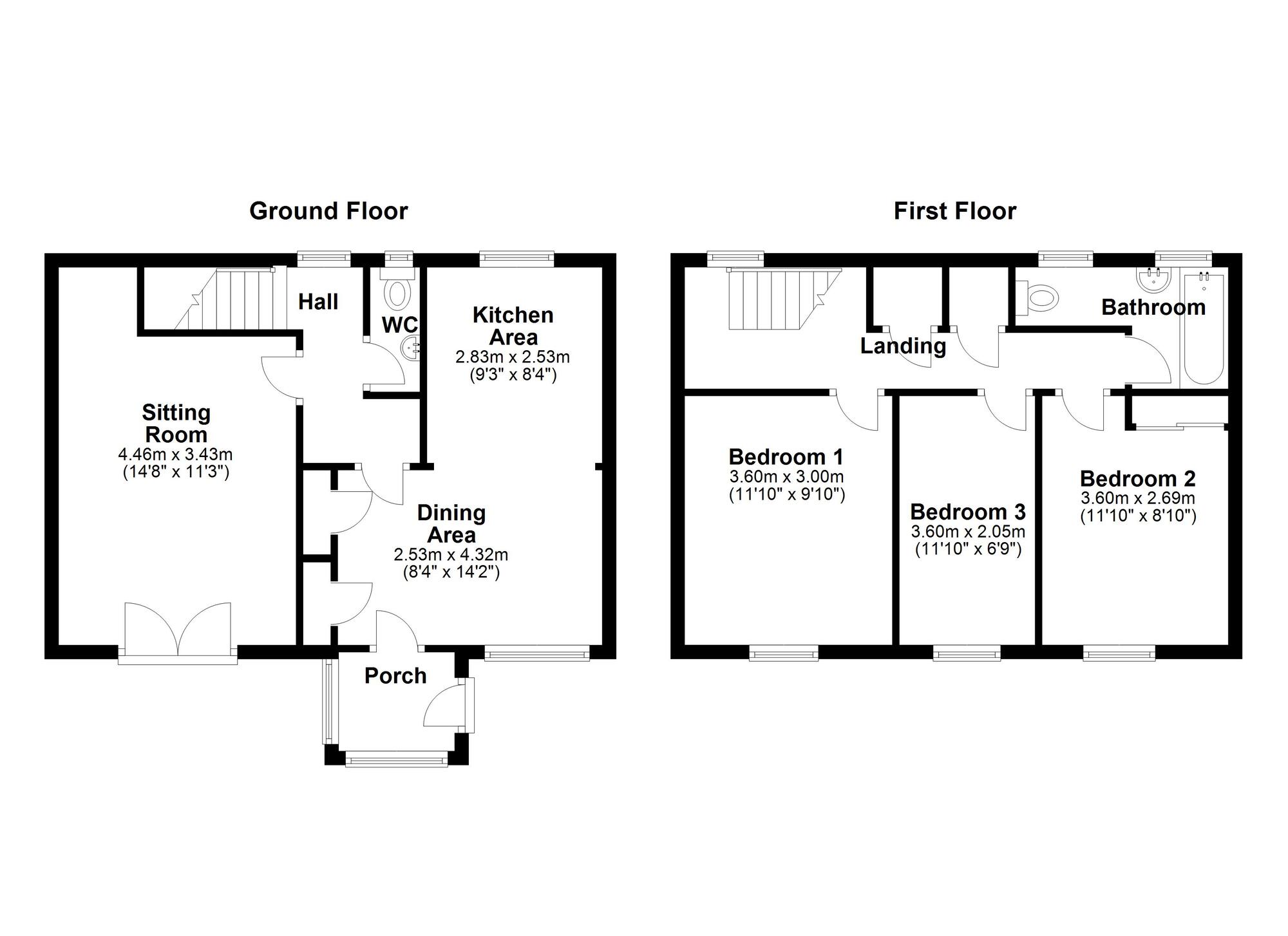 Floorplan of 3 bedroom End Terrace House for sale, Hareydene, Newcastle upon Tyne, Tyne and Wear, NE5