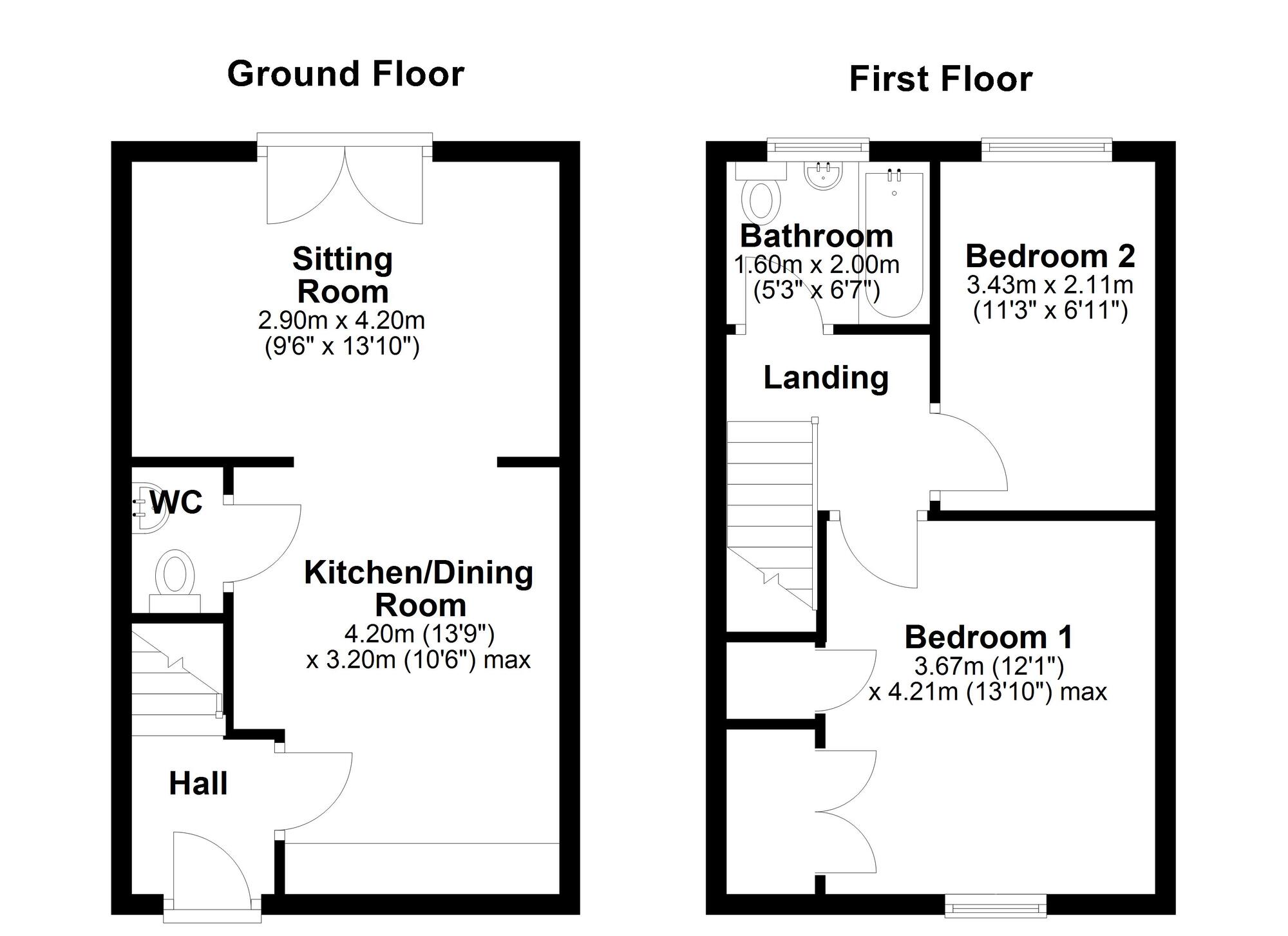 Floorplan of 2 bedroom Semi Detached House for sale, Juniper Drive, Newcastle upon Tyne, Tyne and Wear, NE4