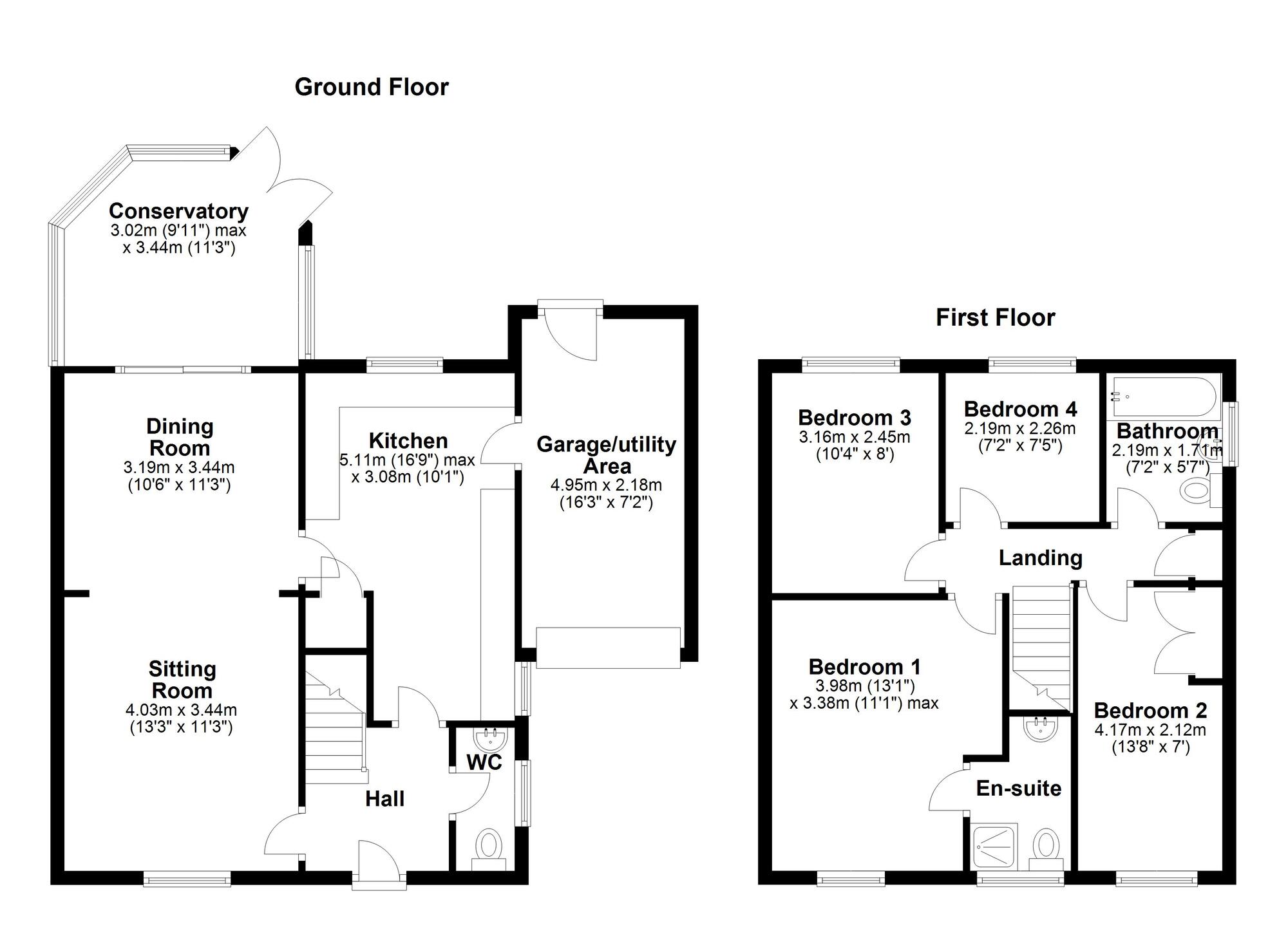 Floorplan of 4 bedroom Detached House for sale, Westward Court, Newcastle upon Tyne, Tyne and Wear, NE5